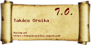Takács Orsika névjegykártya